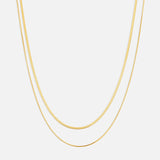 Duo Snake Halskæde 18K Guldbelagt 2-i-1