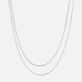 Duo Snake Halskæde Sølvfarvet 2-i-1