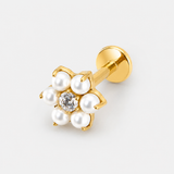 Pearl Blossom Labret guldfarvet