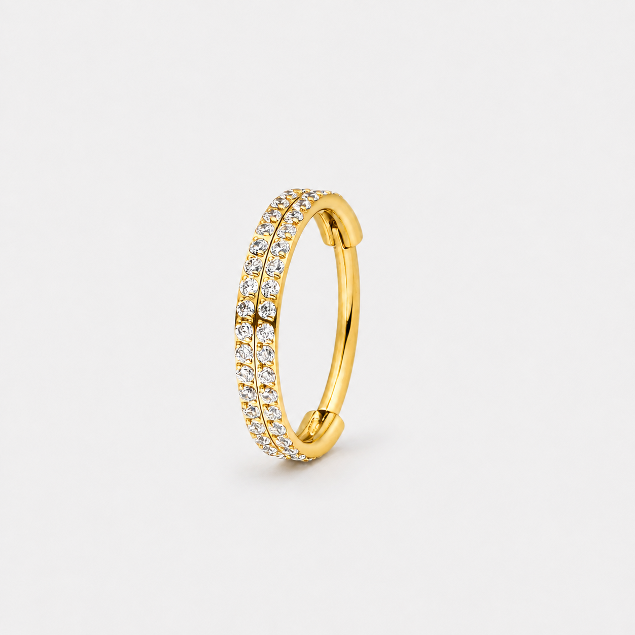 Double Crystal Pavé Ring guldfarvet 8 mm