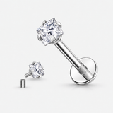 Astra Princess Cut Labret 3 mm sølvfarvet
