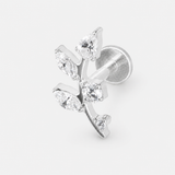 Crystal Vine Labret sølvfarvet