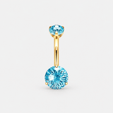 Elara Crystal Aqua 5/8 mm Navel Piercing gold-coloured