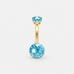 Elara Crystal Aqua 5/8 mm Navel Piercing gold-coloured - BY CARA