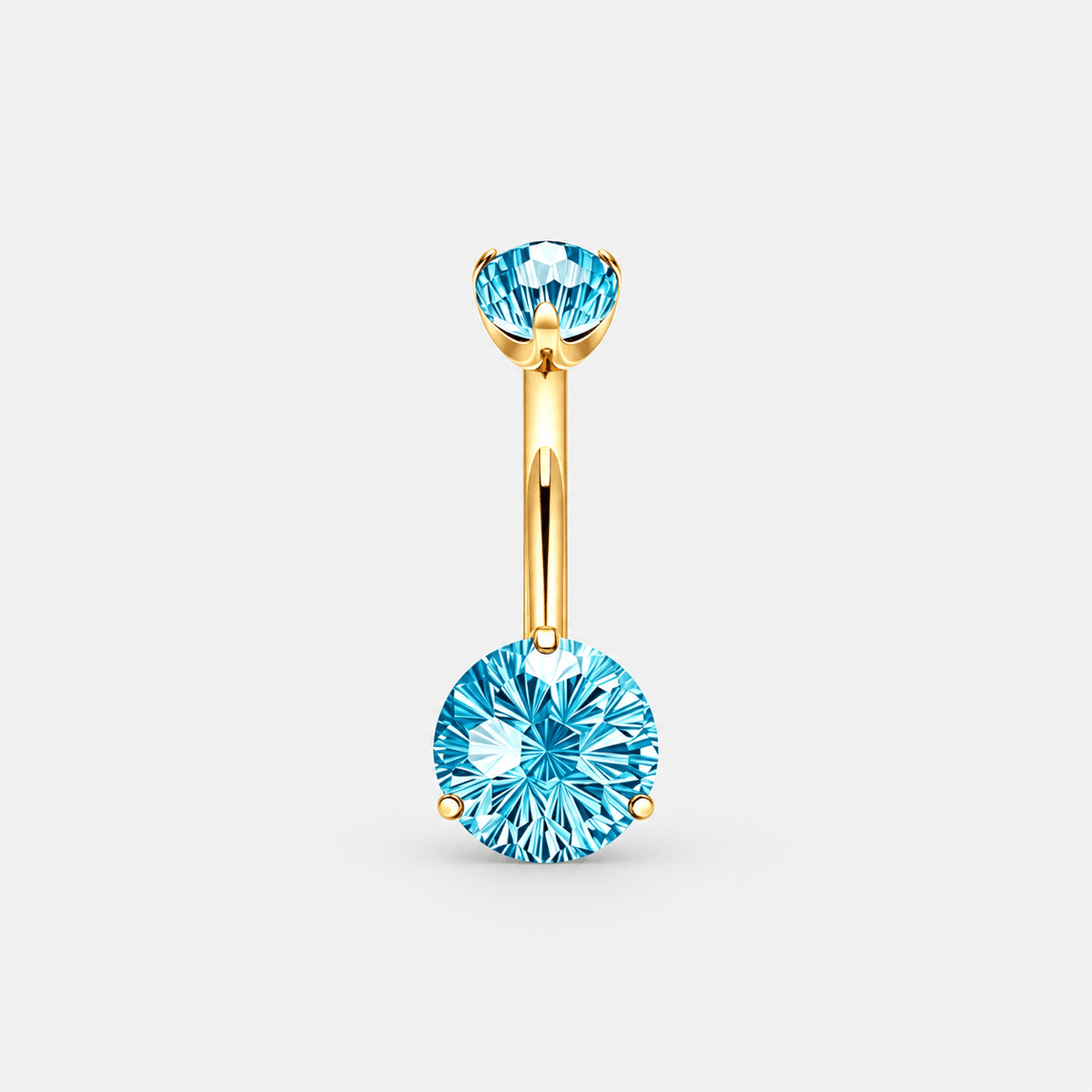 Elara Crystal Aqua 5/8 mm Navel Piercing gold-coloured - BY CARA