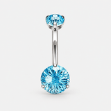 Elara Crystal Aqua 5/8 mm Navel Piercing silver-coloured