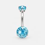 Elara Crystal Aqua 5/8 mm Navel Piercing silver-coloured - BY CARA