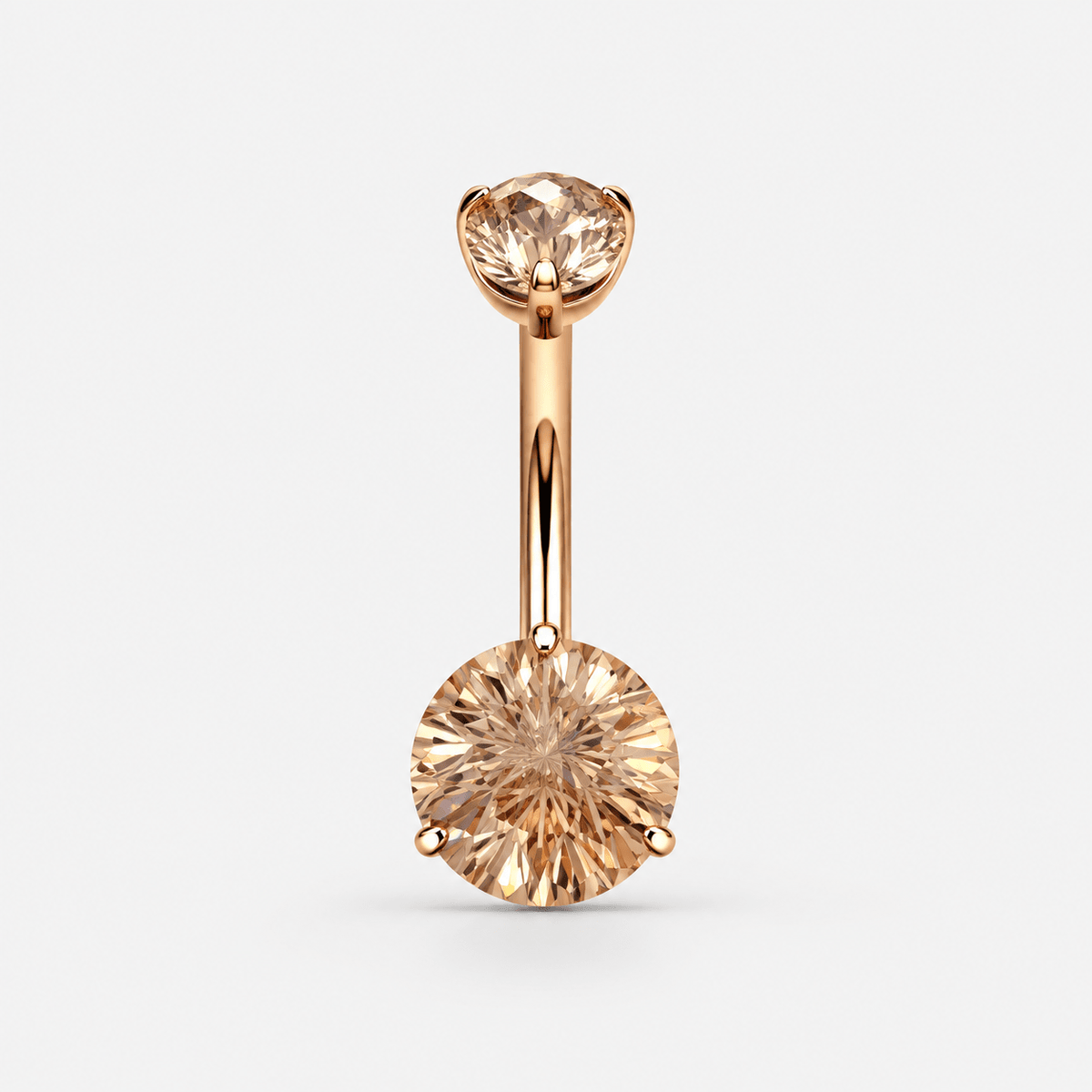 Elara Crystal Champagne 5/8 mm Navel Piercing gold-coloured - BY CARA