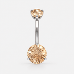 Elara Crystal Champagne 5/8 mm Navel Piercing silver-coloured - BY CARA