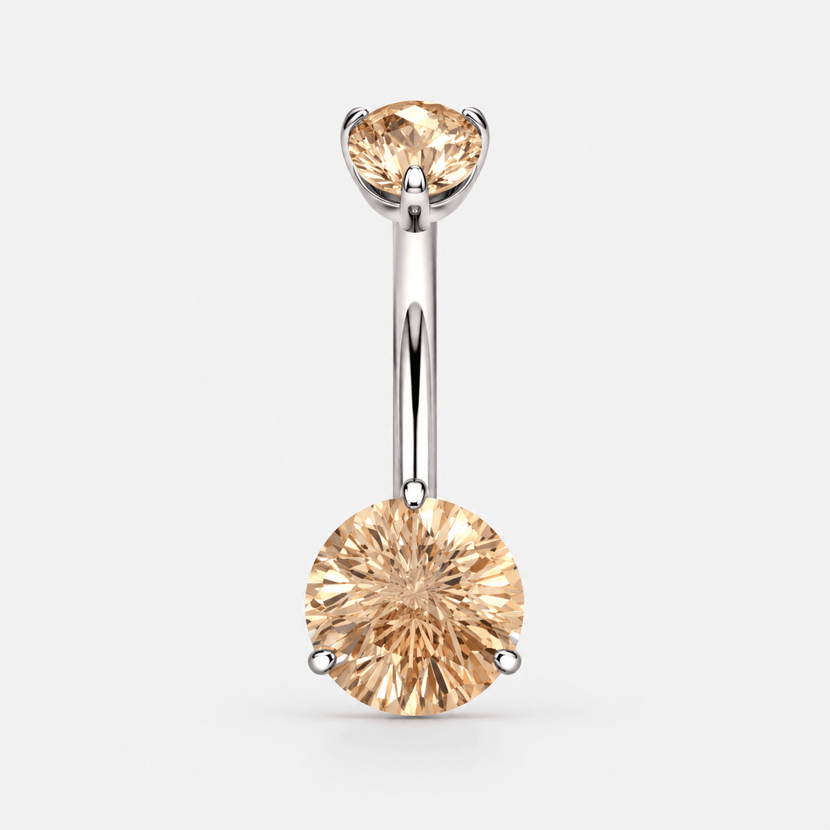Elara Crystal Champagne 5/8 mm Navel Piercing silver-coloured - BY CARA