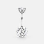 Elara Crystal Clear 5/8 mm Navel Piercing silver-coloured - BY CARA