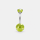 Elara Crystal Green 5/8 mm Navel Piercing silver-coloured