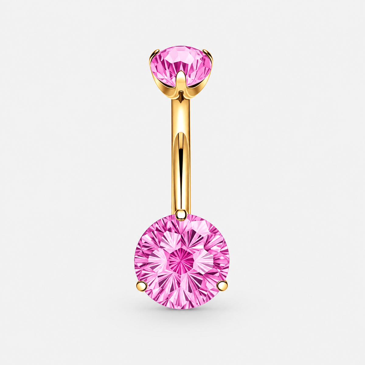 Elara Crystal Pink 5/8 mm Navel Piercing gold-coloured - BY CARA