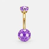 Elara Crystal Purple 5/8 mm Navel Piercing gold-coloured