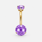 Elara Crystal Purple 5/8 mm Navel Piercing gold-coloured - BY CARA