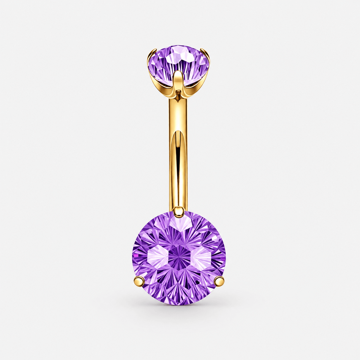 Elara Crystal Purple 5/8 mm Navel Piercing gold-coloured - BY CARA