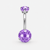 Elara Crystal Purple 5/8 mm Navel Piercing silver-coloured
