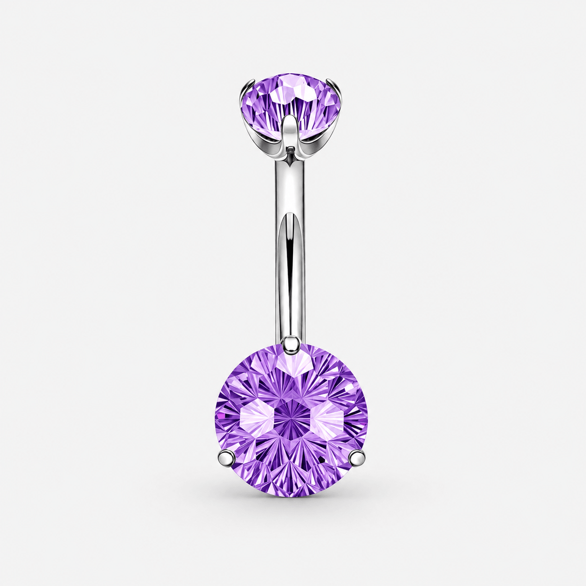 Elara Crystal Purple 5/8 mm Navel Piercing silver-coloured - BY CARA