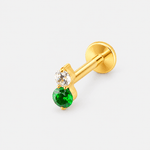Elara Emerald Spark Labret guldfarvet - BY CARA