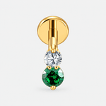 Elara Emerald Spark Labret guldfarvet - BY CARA