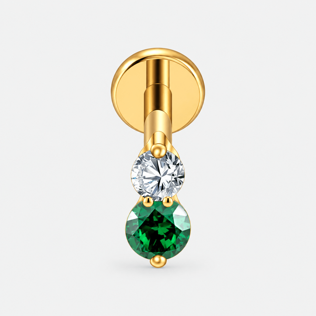 Elara Emerald Spark Labret guldfarvet - BY CARA