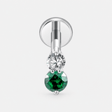 Elara Emerald Spark Labret sølvfarvet