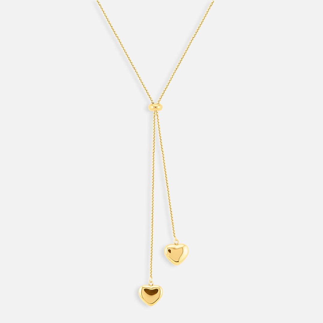 Elara Heart Drop Halskæde 18K Guldbelagt - BY CARA