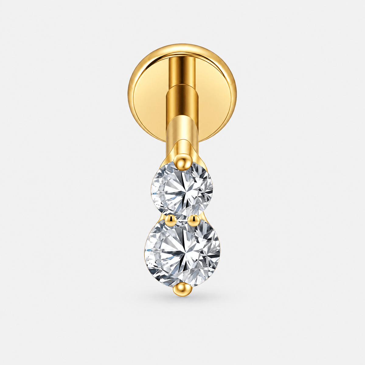 Elara Twin Spark Labret guldfarvet - BY CARA