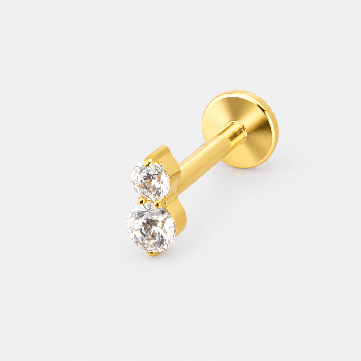 Elara Twin Spark Labret guldfarvet - BY CARA