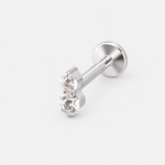 Elara Twin Spark Labret silver-coloured - BY CARA