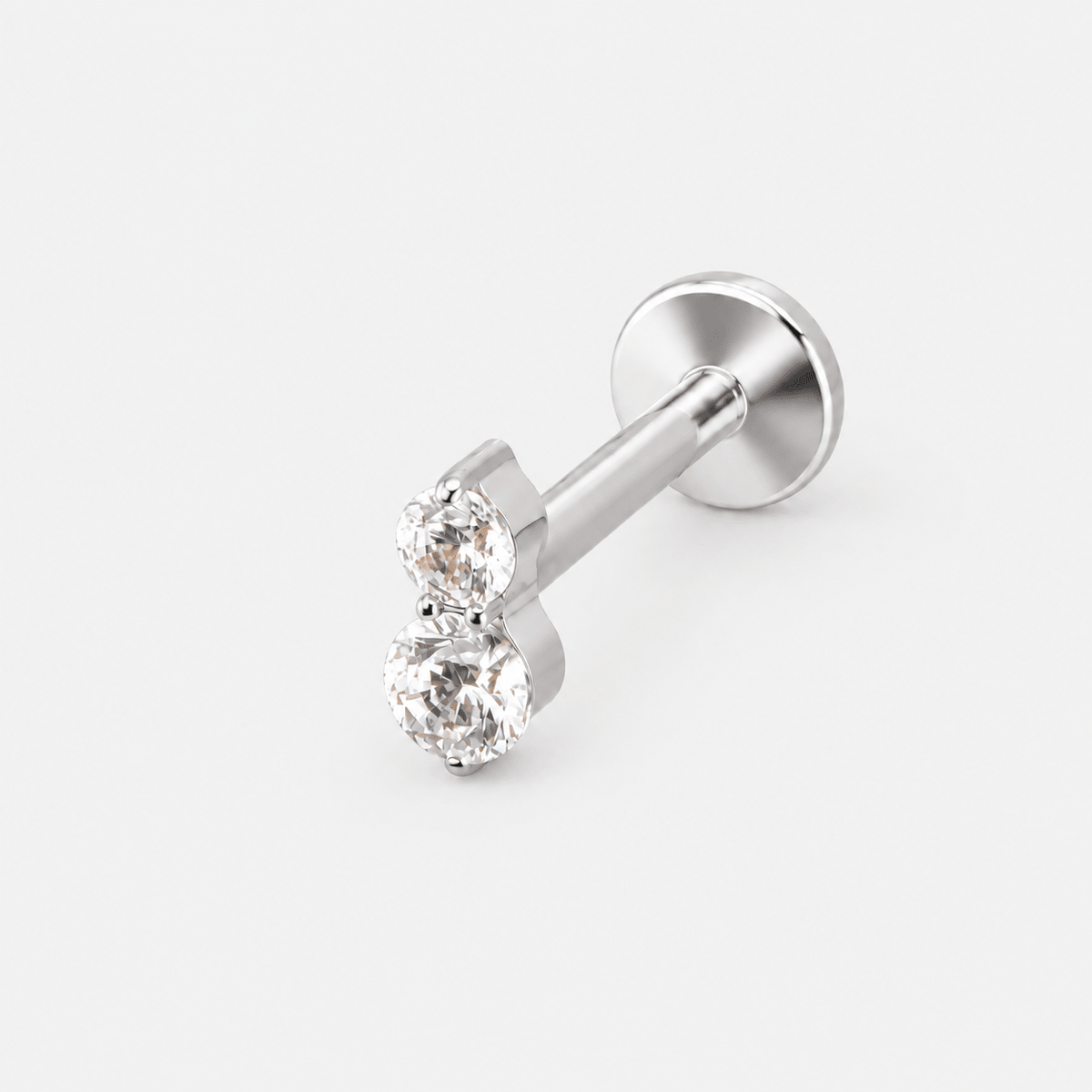 Elara Twin Spark Labret sølvfarvet - BY CARA