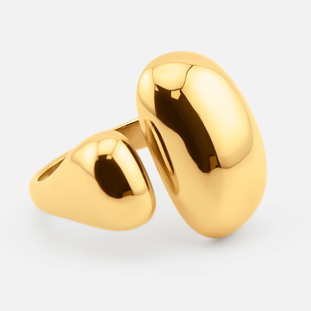 Elina Sculpt Justerbar Ring 18K Guldbelagt - BY CARA