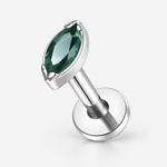 Elowen Agate Labret silver-coloured - BY CARA