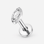 Elowen Clear Labret silver-coloured - BY CARA