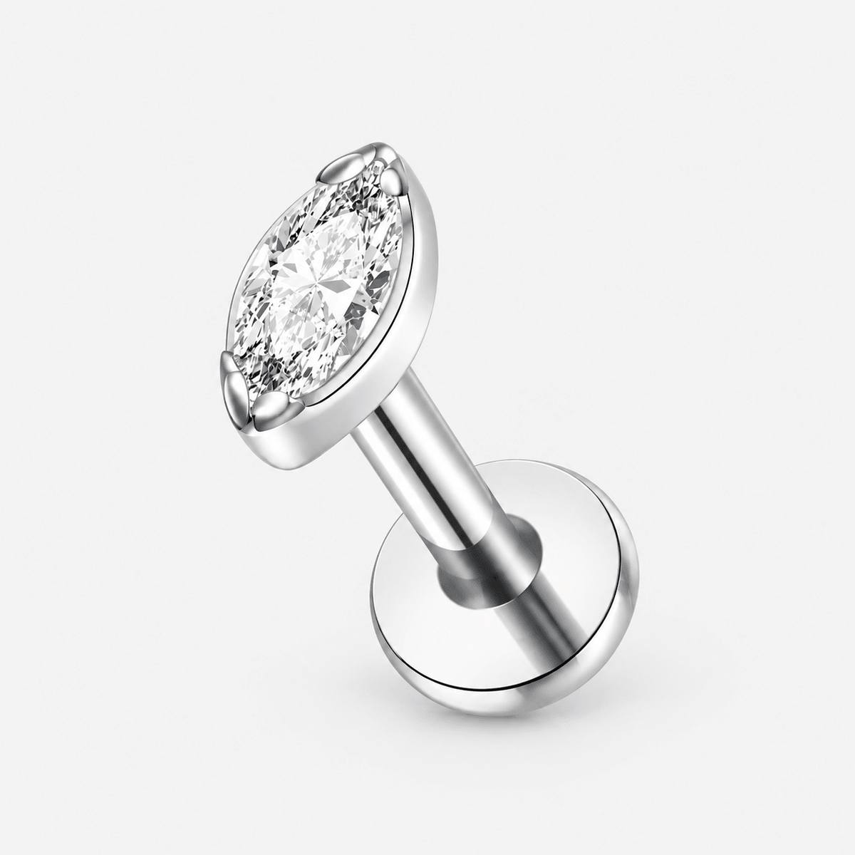 Elowen Clear Labret silver-coloured - BY CARA