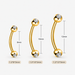 Elowen Crystal Curved Barbell stav guldfarvet - BY CARA