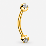 Elowen Crystal Curved Barbell stav guldfarvet