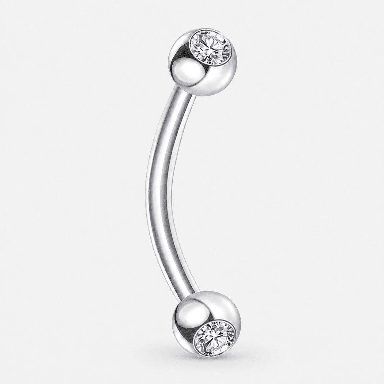 Elowen Crystal Curved Barbell stav sølvfarvet - BY CARA