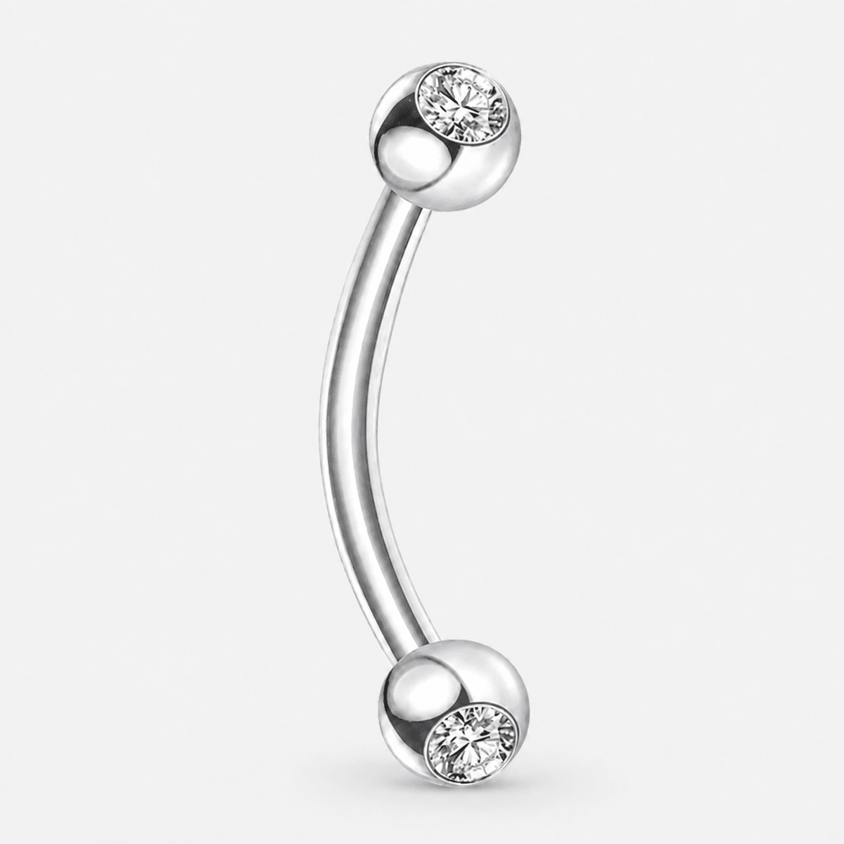 Elowen Crystal Curved Barbell silver-coloured