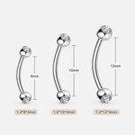 Elowen Crystal Curved Barbell silver-coloured