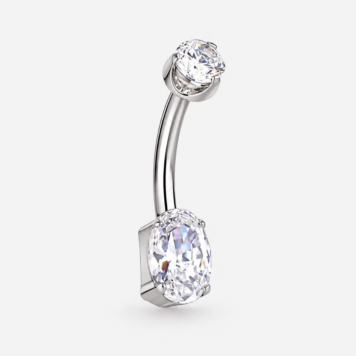 Elowen Oval 4/6 mm Navlepiercing sølvfarvet - BY CARA