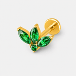 Emerald Leaf Cluster Labret goldfarben