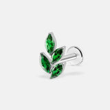Emerald Leaf Labret sølvfarvet
