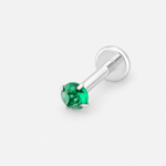 Emerald Prong Labret 3 mm silberfarben