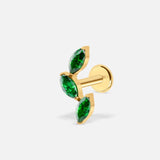 Emerald Trio Leaf Labret guldfarvet
