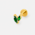 Emerald Twin Leaf Labret guldfärgad