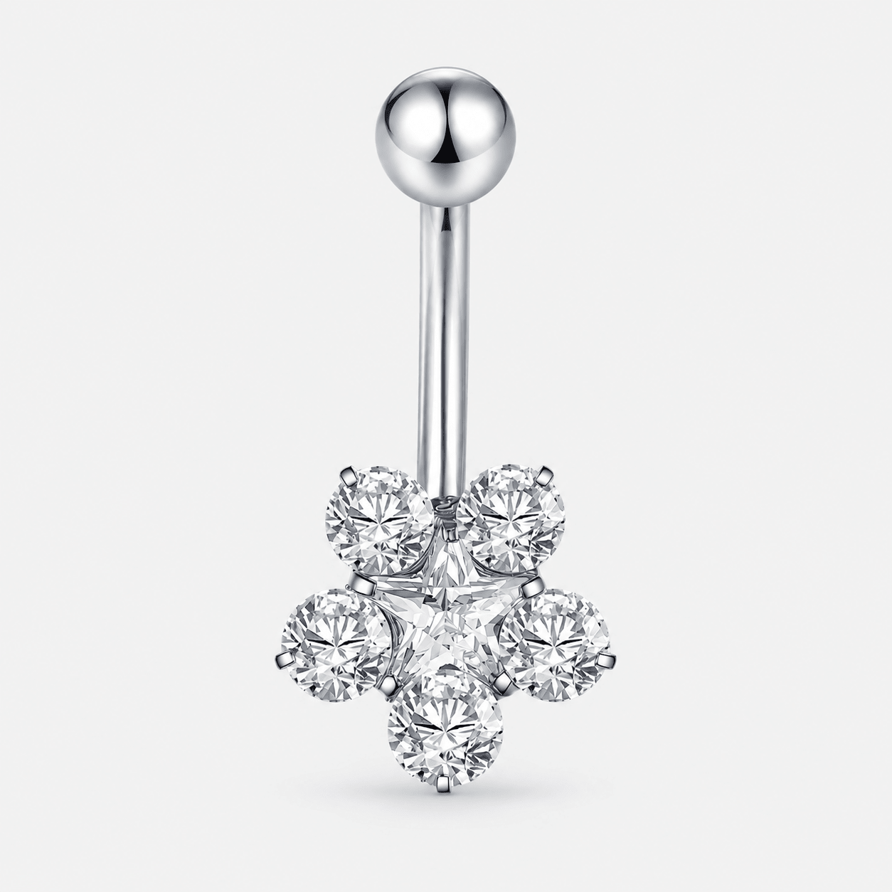 Estelle Bloom Navlepiercing sølvfarvet - BY CARA