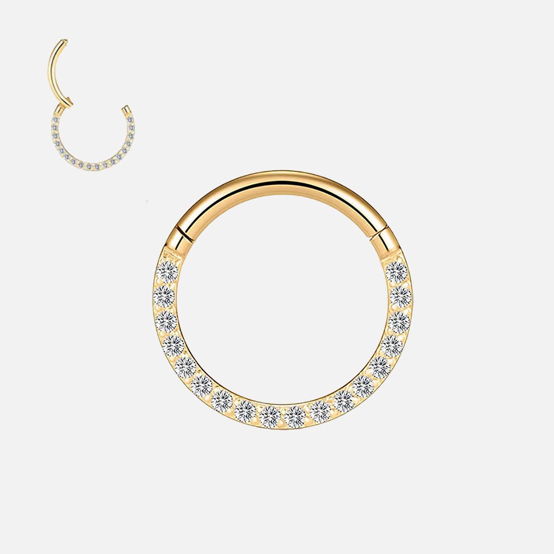 Eternity Side Sparkle Clicker Ring guldfarvet 10 mm - BY CARA