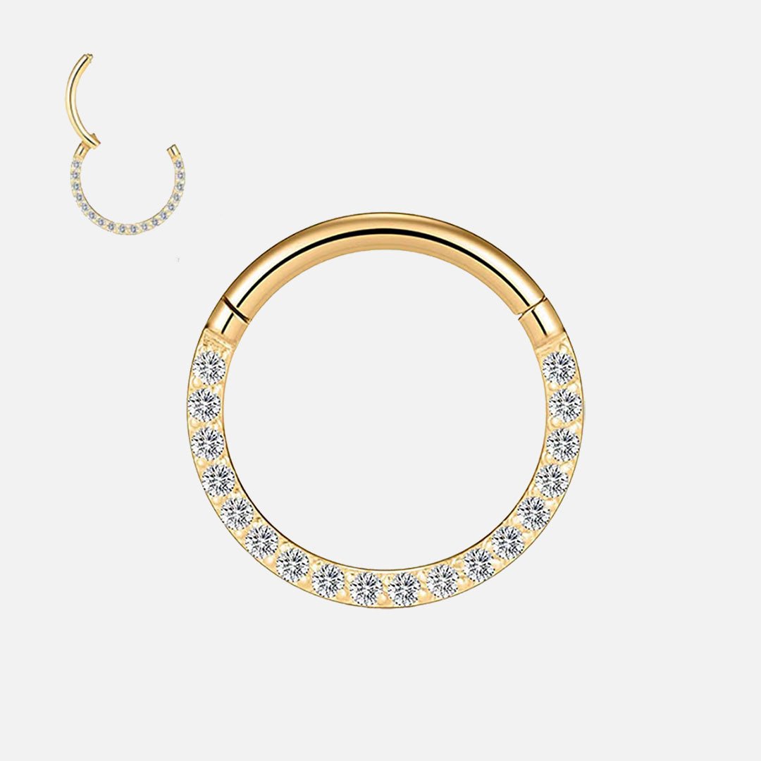 Eternity Side Sparkle Clicker Ring guldfarvet 12 mm - BY CARA