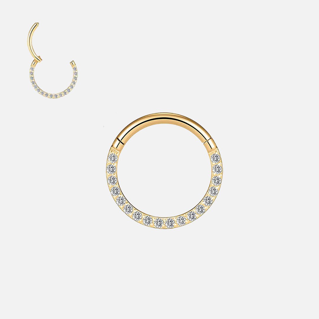 Eternity Side Sparkle Clicker Ring guldfarvet 6 mm - BY CARA